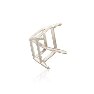 14K White Gold Square 4-Prong W/Seats Basket 2.5Ct (7.5mm) (14Xk4615P-Sp)