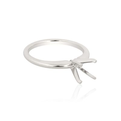 14K White Gold 4 Prongs Tall Soliter Ring Size 6 Heavy 1Ct Stones