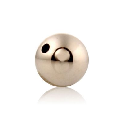 9K White Gold Two Hole Plain Nickel Free Bead 3mm (Hole 0.35-0.40mm)