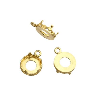 Brass Bezel Cup 10mm Galley 1231H Flat Back +Ring