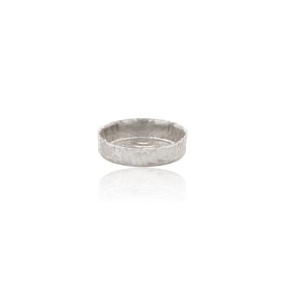925 Sterling Silver Hammered Bezel Cup 8mm