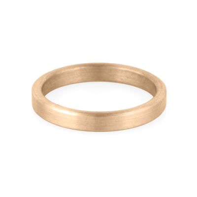 14K Yellow Gold Flat 3mm Wedding 3mm Band With Rounded Corners Size 54