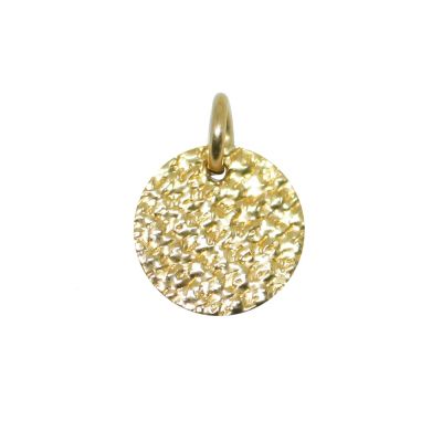 Yellow Gold Filled Satin Textured 8mm Disc +Ring