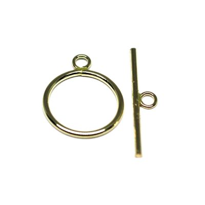 Yellow Gold Filled T-Clasp 12mm (Wire 1.2mm, Bar 23mm)