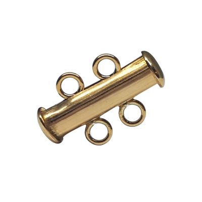 Yellow Gold Filled Tube Clasp With Magnet 2 Rows 