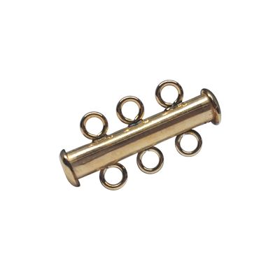 Yellow Gold Filled Tube Clasp 3 Rows