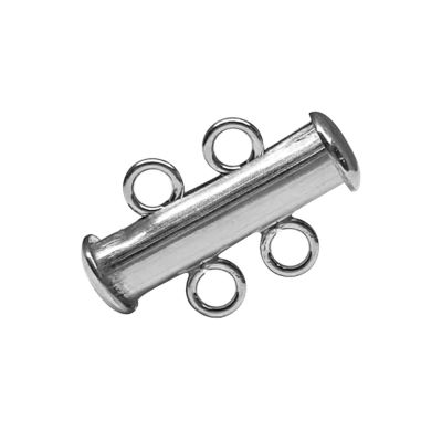 925 Sterling Silver Tube Clasp 2 Rows
