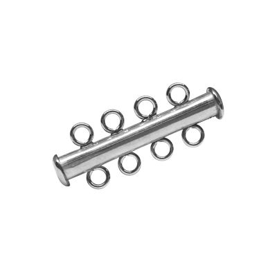 925 Sterling Silver Tube Clasp 4 Rows
