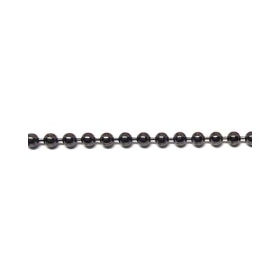925 Sterling Silver Blackened Bead Chain 2mm