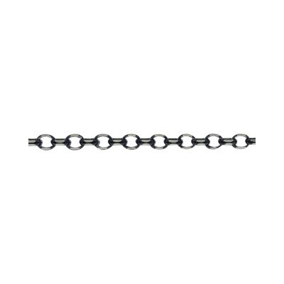 925 Sterling Silver Blackened Oval Rolo Chain 2mm