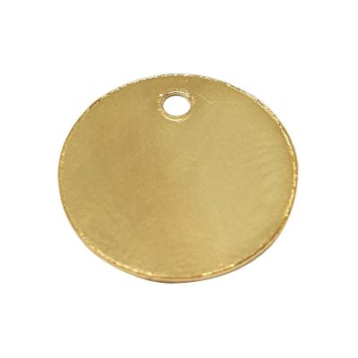 Yellow Gold Filled Round Disc Flat + Hole 12mm