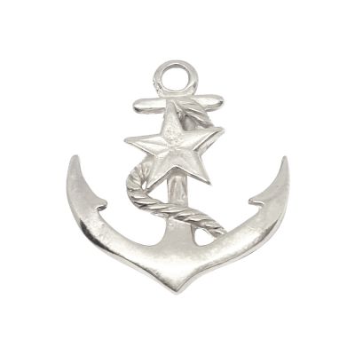 925 Sterling Silver Anchor And Star Pendant