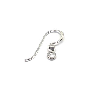 925 Sterling Silver Small Ear Wire With Ring And Ball