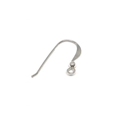 925 Sterling Silver Flat Ear Wire 0.7mm With 2.5mm Bead