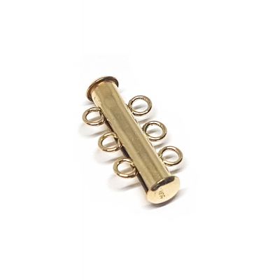 Yellow Gold Filled Tube Clasp With Magnet 3 Rows