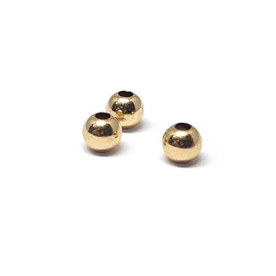 Yellow Gold Filled Two Hole Plain Bead 3mm (Hole 1.1mm)