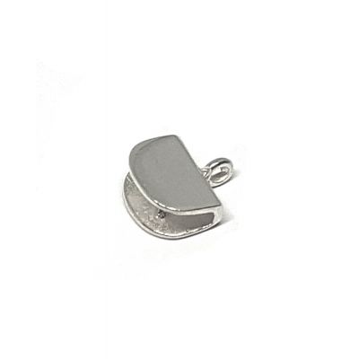 925 Sterling Silver Moon Shape Flat End Cap 10mm