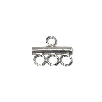 925 Sterling Silver Tube Clasp 3 Rows+1