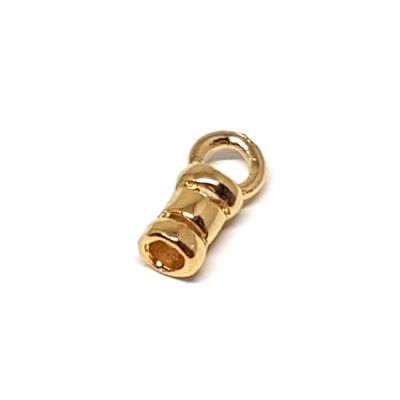 14K Yellow Gold Plated Crimping End Cap 1.6mm  I/D
