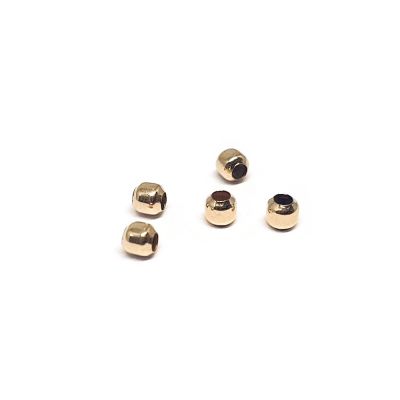 Yellow Gold Filled Two Hole 2.5mm Plain Bead, 1.2mm Hole