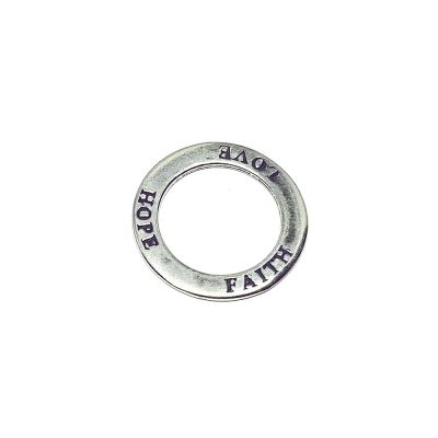 925 Sterling Silver Love Hope Faith Ring For Pendant