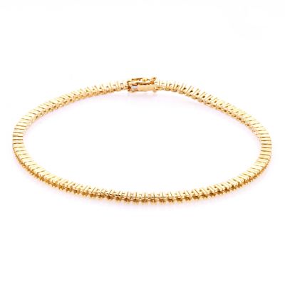 14K Yellow Gold Tennis Bracelet 18Cm Long For 1Pt Round Stones