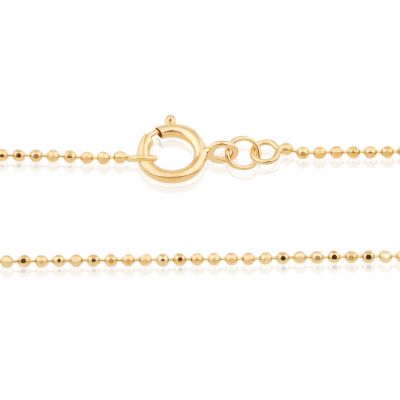 14KY Diamond Cut Beaded Chain 18" (45Cm)