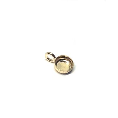 Yellow Gold Filled Bezel Cup With Spring 3mm 