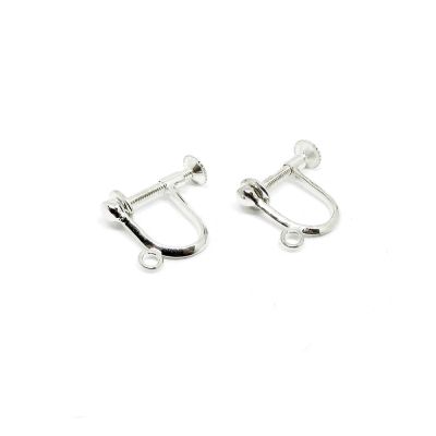 925 Sterling Silver Screw Ear Wire Earring W/Ring