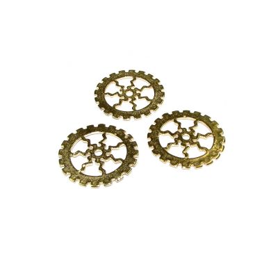14K Gold Plated Wheel Pendant