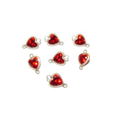 925 Sterling Silver Red  C'Z Heart Pendant