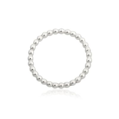 925 Sterling Silver 2.5mm Pearl Wire Ring Size 5