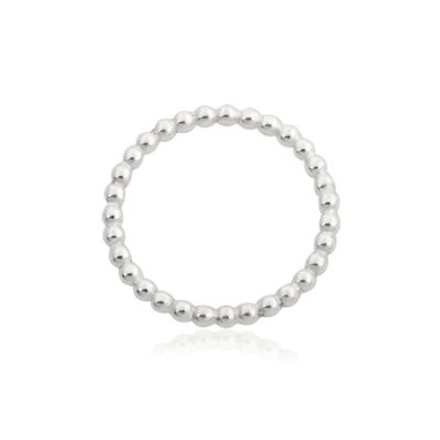 925 Sterling Silver 3mm Pearl Wire Ring Size 6