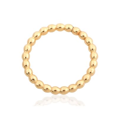 Yellow Gold Filled 1.5mm Pearl Wire Ring  Size 6.5