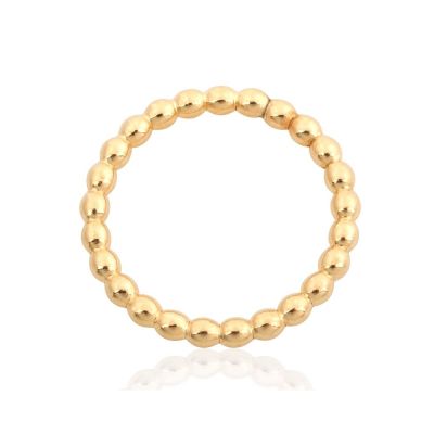 Yellow Gold Filled 1.5mm Pearl Wire Ring  Size 5