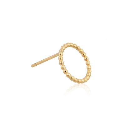 Yellow Gold Filled Hoop Earring 2mm Pearl Wire 17.5mm O/D