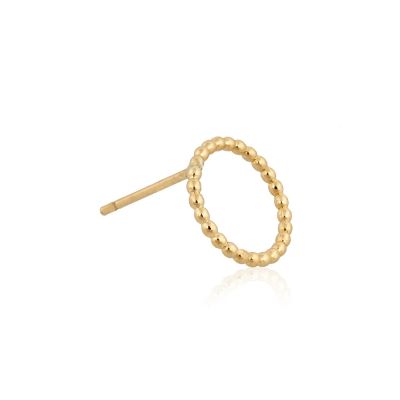 Yellow Gold Filled Hoop Earring 2mm Pearl Wire 14.5mm O/D
