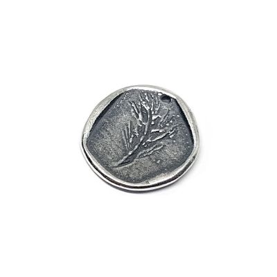 925 Sterling Silver Barley Coin Pendant