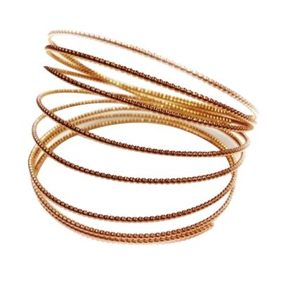 Rose Gold Filled Beaded Wire (Dimensions: 1mm - 2mm)