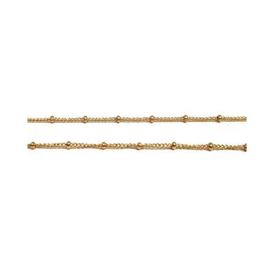 Yellow Gold Filled Curb Chain With Beads