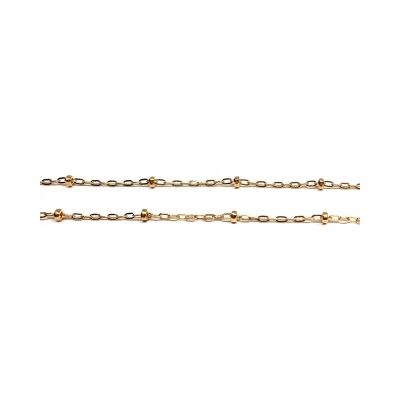Yellow Gold-Filled Link Chain with Beads