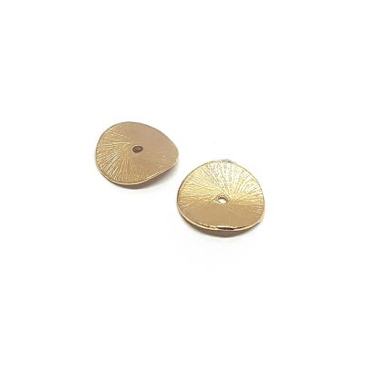 14K Gold Plated Satin Textured Plate Bead 10.8mm