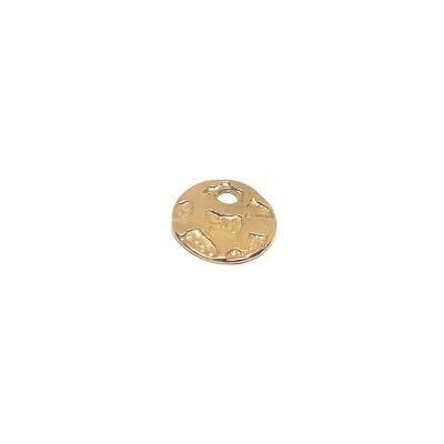 14K Gold Plated Textured Disc Pendant