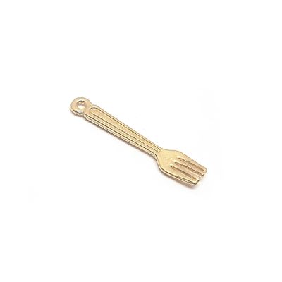 14K Gold Plated Fork Pendant