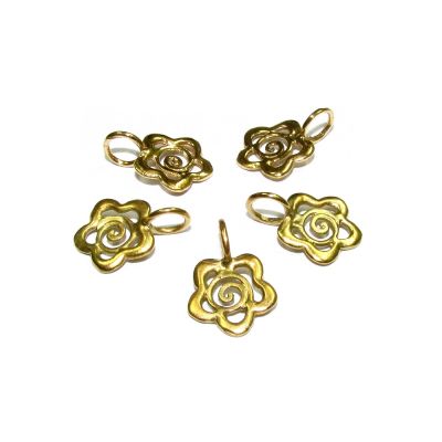 14K Gold Plated Spiral Flower Pendant