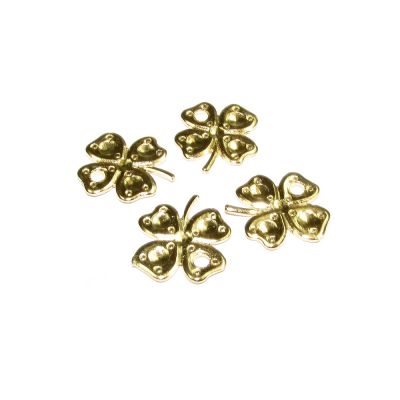 14K Gold Plated Decorated Four-Leaf Clover Pendant
