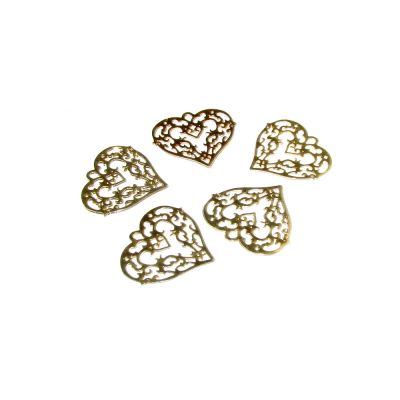 14K Gold Plated Netted Heart Pendant