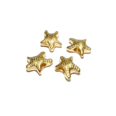14K Gold Plated Sea Star Bead Charm