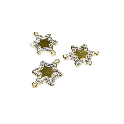 14K Gold Plated  C'Z Star Pendant W/ Two Rings