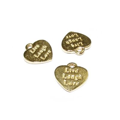 14K Gold Plated Live- Laugh- Love Heart Pendant